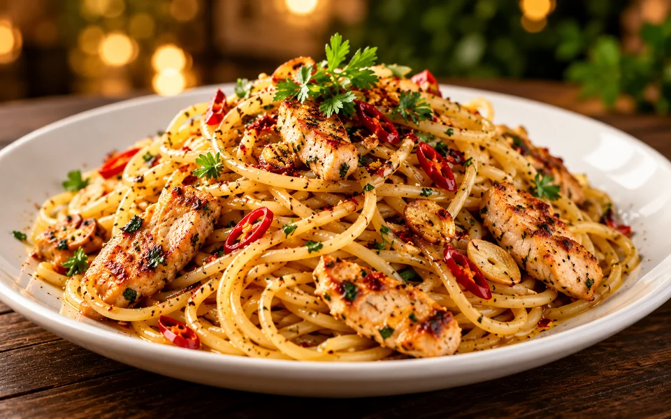 Chicken Aglio Olio Mustawa Family Cafe